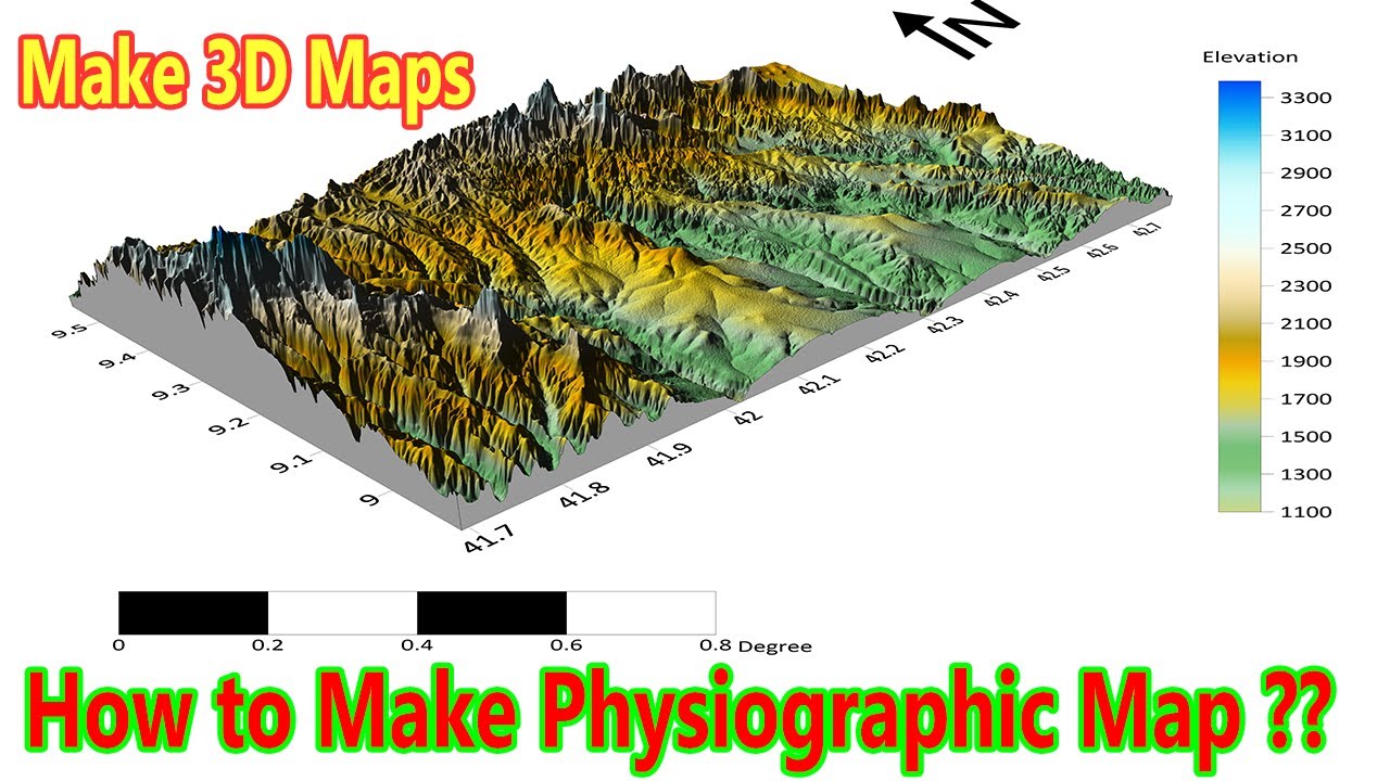 How to Make 3D Terrain and Physiographic Maps Using ArcGIS & Surfer Software