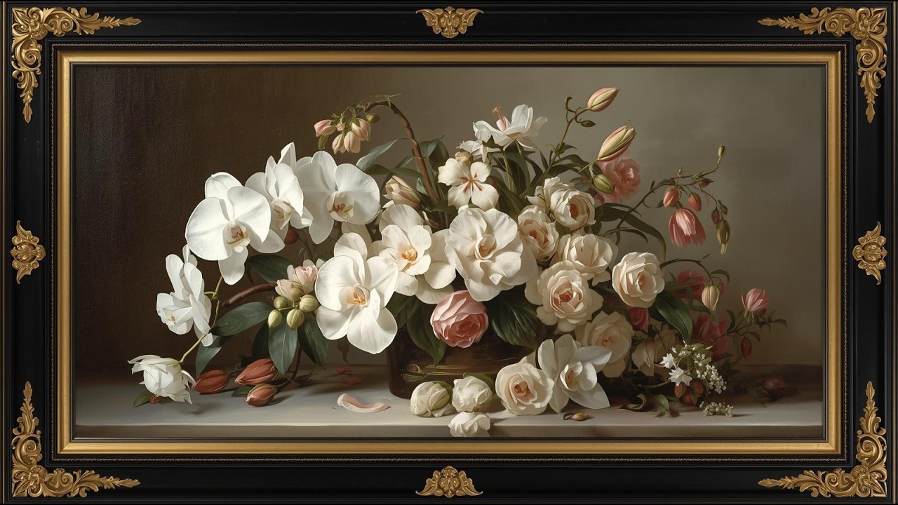 Silent Grace — White Orchids in Stillness | 4K Frame TV Art