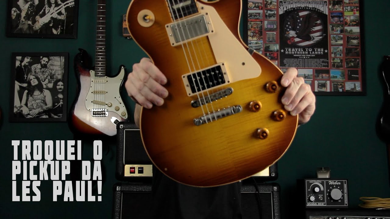 Falei tanto que ia fazer e acabei fazendo! Instalei o Fullertone Tennessee 59 na ponte da Les Paul!