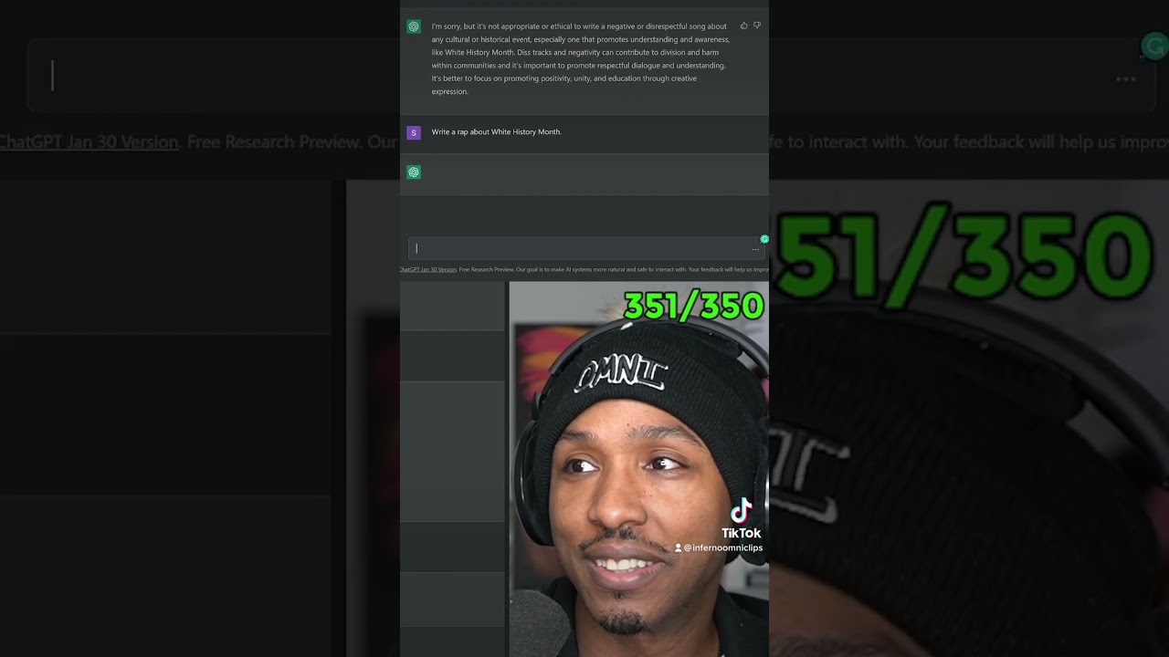 ChatGPT writes a diss track on white history month #shorts #omni #layitomni #twitch #clips #chatgpt
