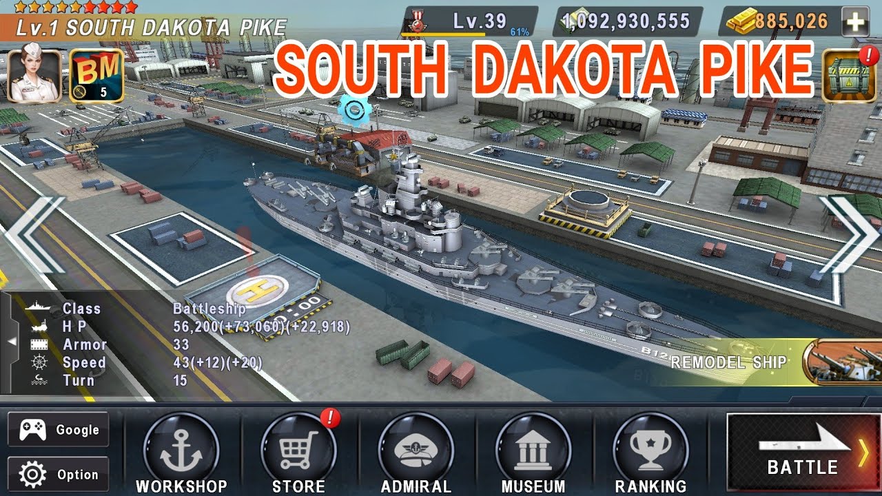 SOUTH DAKOTA PIKE Warship battle