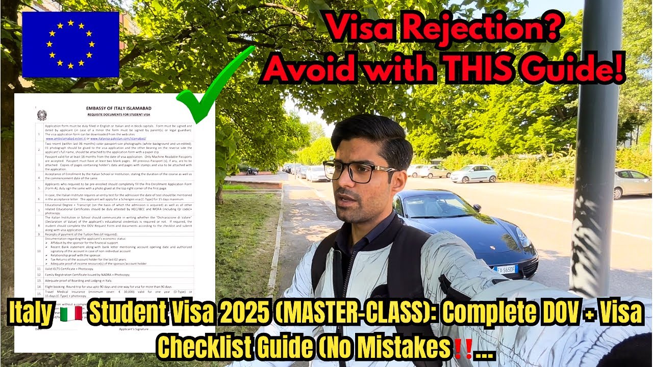 Italy 🇮🇹 Student Visa 2025 (MASTERCLASS): Complete DOV + Visa Checklist Guide (No Mistakes‼️) | 4K…