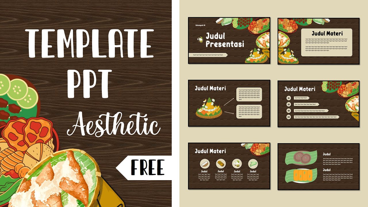 PART #58 📍 TEMPLATE PPT AESTHETIC [ MAKANAN TRADISIONAL ]📍FREE DOWNLOAD