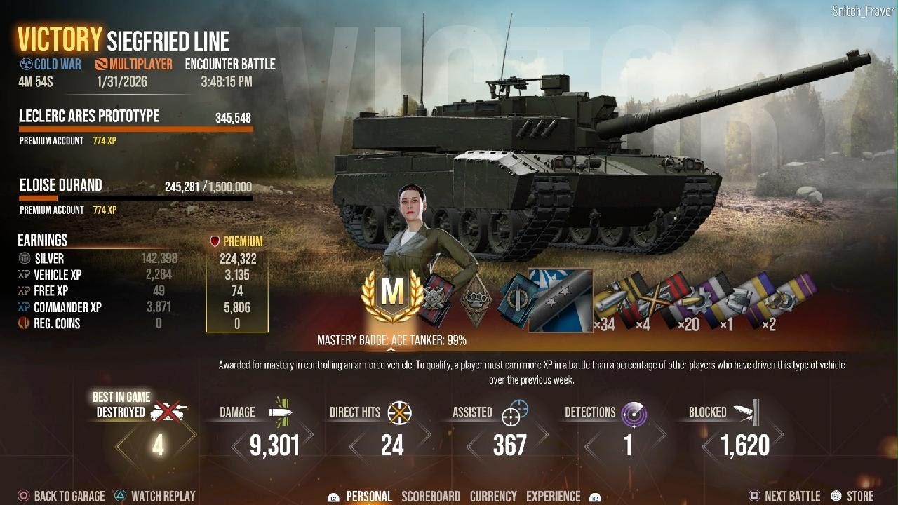 World of Tanks - Leclerc Ares (P) - 2 Games MVP