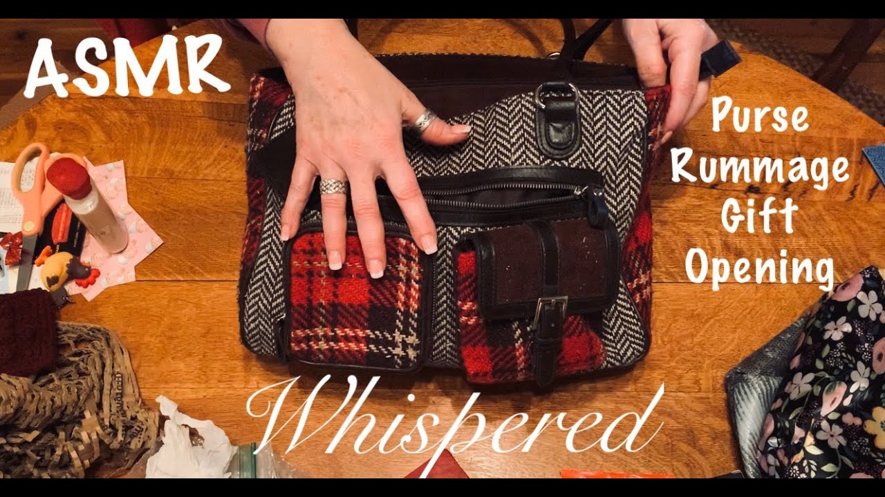 ASMR Purse Rummage (Whispered) Opening gift purses from subscriber.