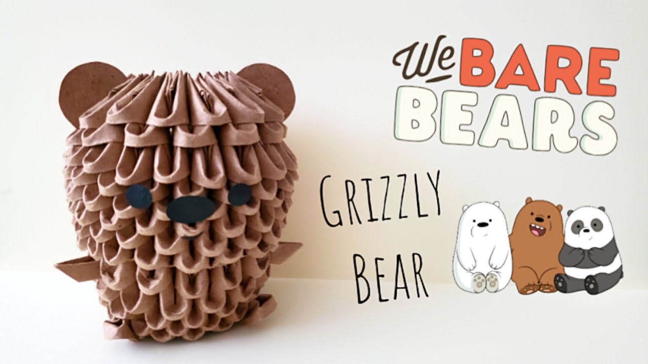 Grizzly Bear 3D Origami Tutorial - We Bare Bears ✧ LuckyPaper