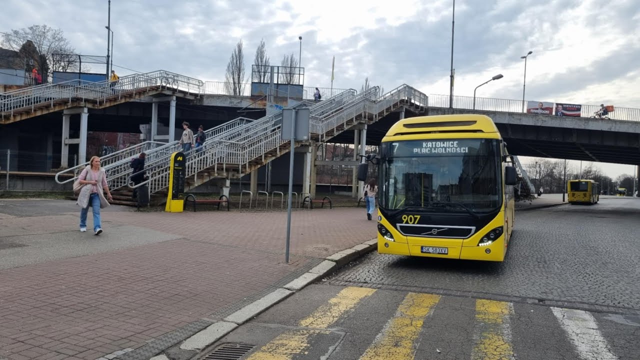 Linia 7 ZTM w 21 minut do Zabrze Goethego z Katowice Plac Wolności |Hyperlapse |