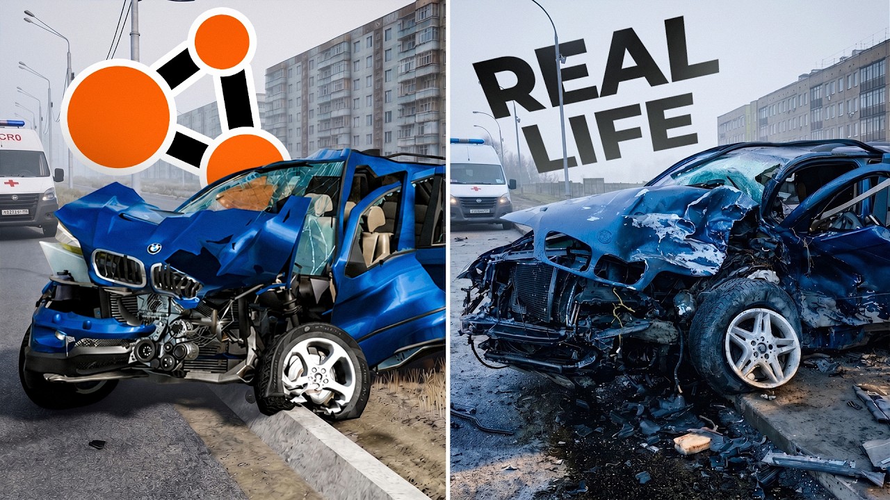 Аварии на реальных событиях в BeamNG.Drive #69