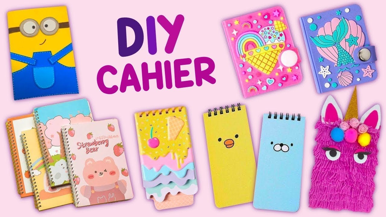 DIY IDÉE DE CAHIER - FOURNITURES SCOLAIRES - IDEE DE COUVERTURE DE LIVRE