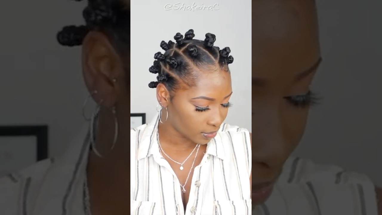 Super Neat BANTU KNOTS Hairstyle on your short Natural hair? Ladies would you try this☝🏾☝🏾 ?