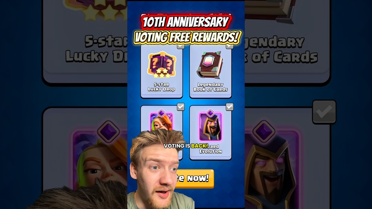10 Anniversary voting for Clash Royale begins soon! #clashroyaleshorts #clashroyale #supercell