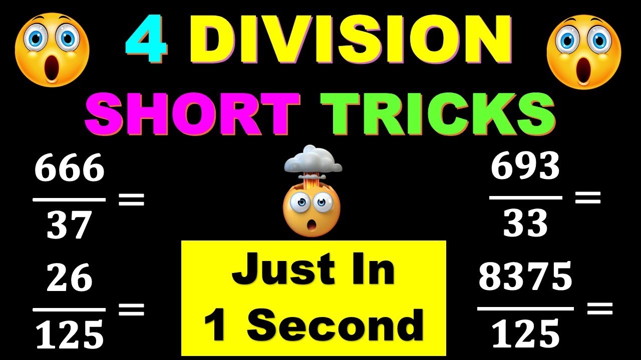 ALL DIVISION TRICKS / 1 SECOND DIVISION TRICKS / VEDIC MATHS / GOLD FOR ALL COMPETITIVE EXAMS