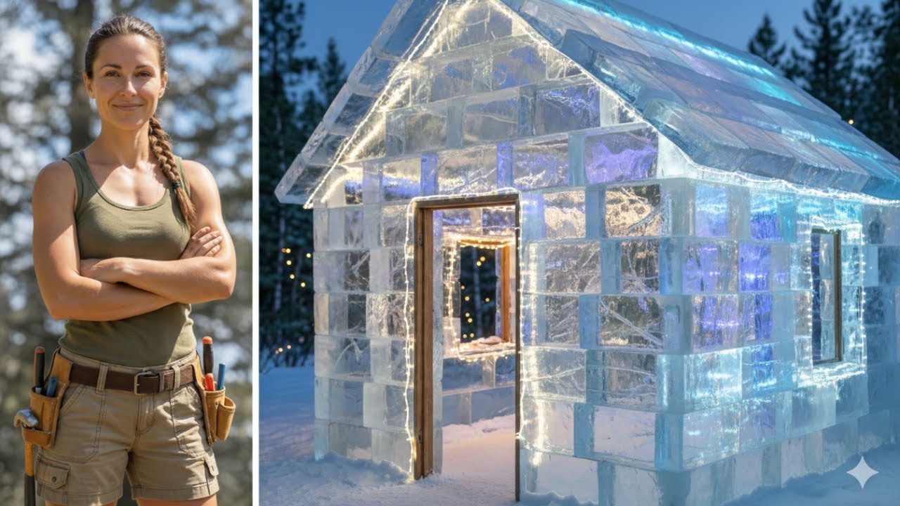 They said I’d freeze - I built a luxury glass-ice home all by myself (ASMR)