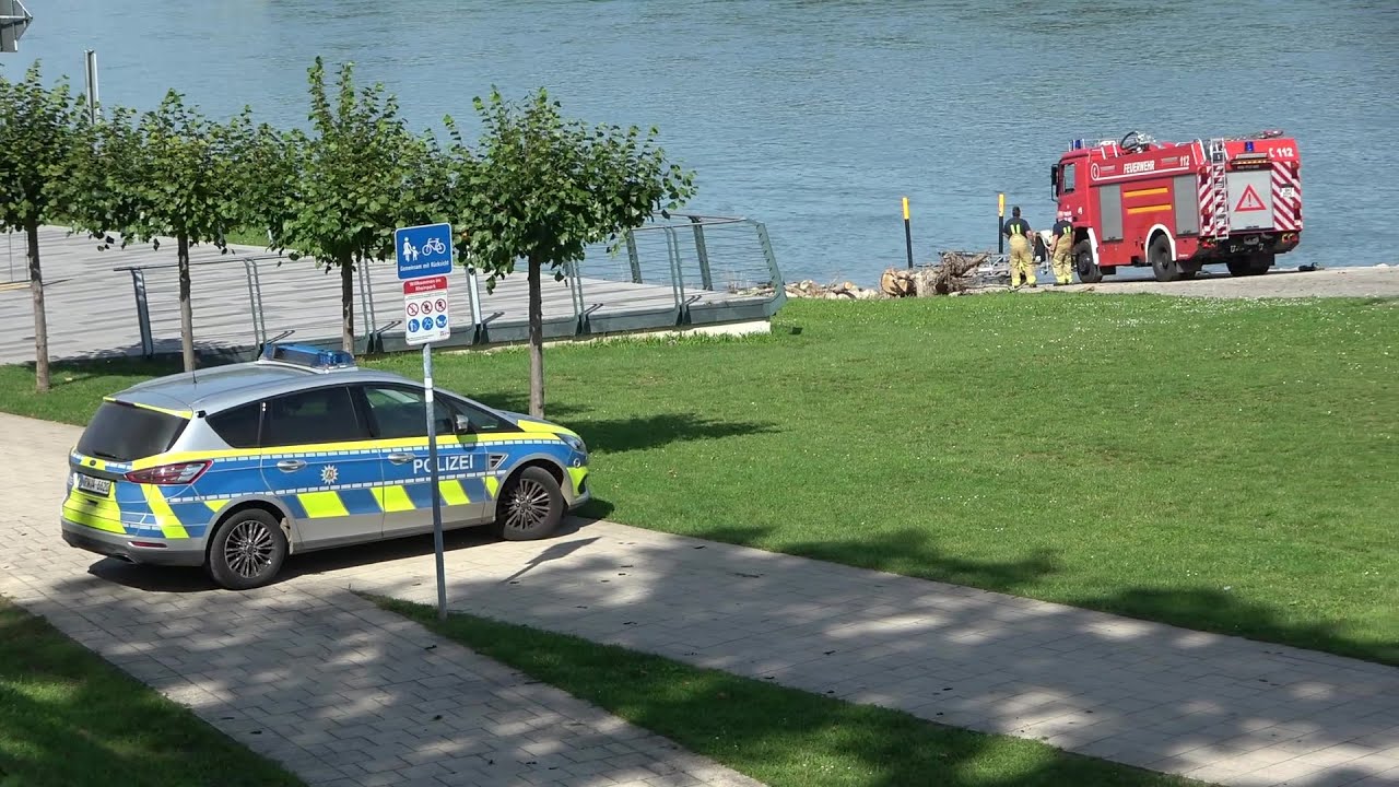 Frau auf Anleger in Rhein löst SEK-Einsatz aus in Wesseling am 07.09.21