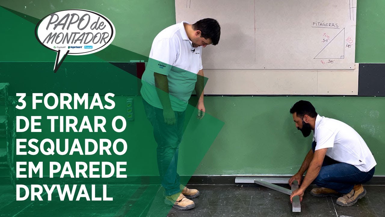 3 formas de tirar o esquadro em parede drywall - Papo de Montador