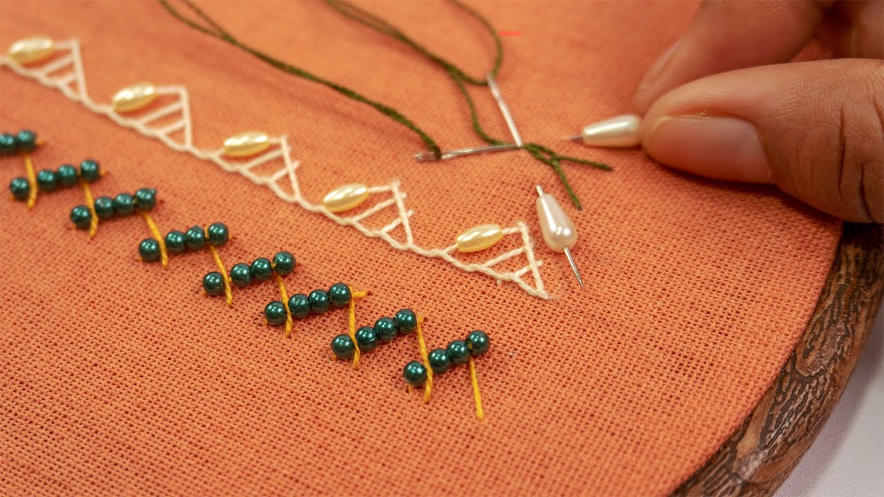 10 Most Beautiful Beaded Hand Embroidery Decorative Stitches for Beginners