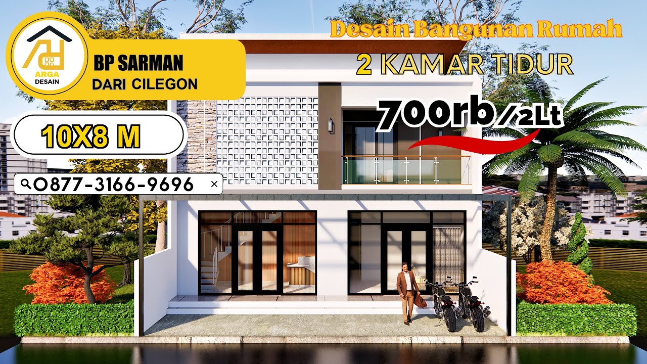 Desain Rumah Ukuran 10X8 M  [2 LANTAI] dari BPK SARMAN, Jasa Desain Rumah CILEGON