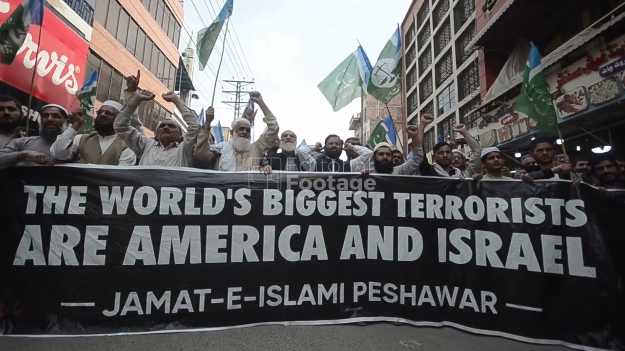 Protest in Peshawar against the joint US-Israeli attacks on Iran - 03/06/2026