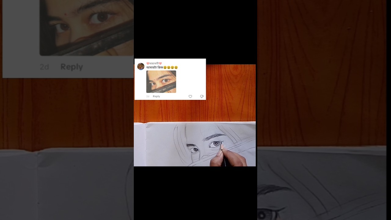 cute woman eyes realistic sketch 