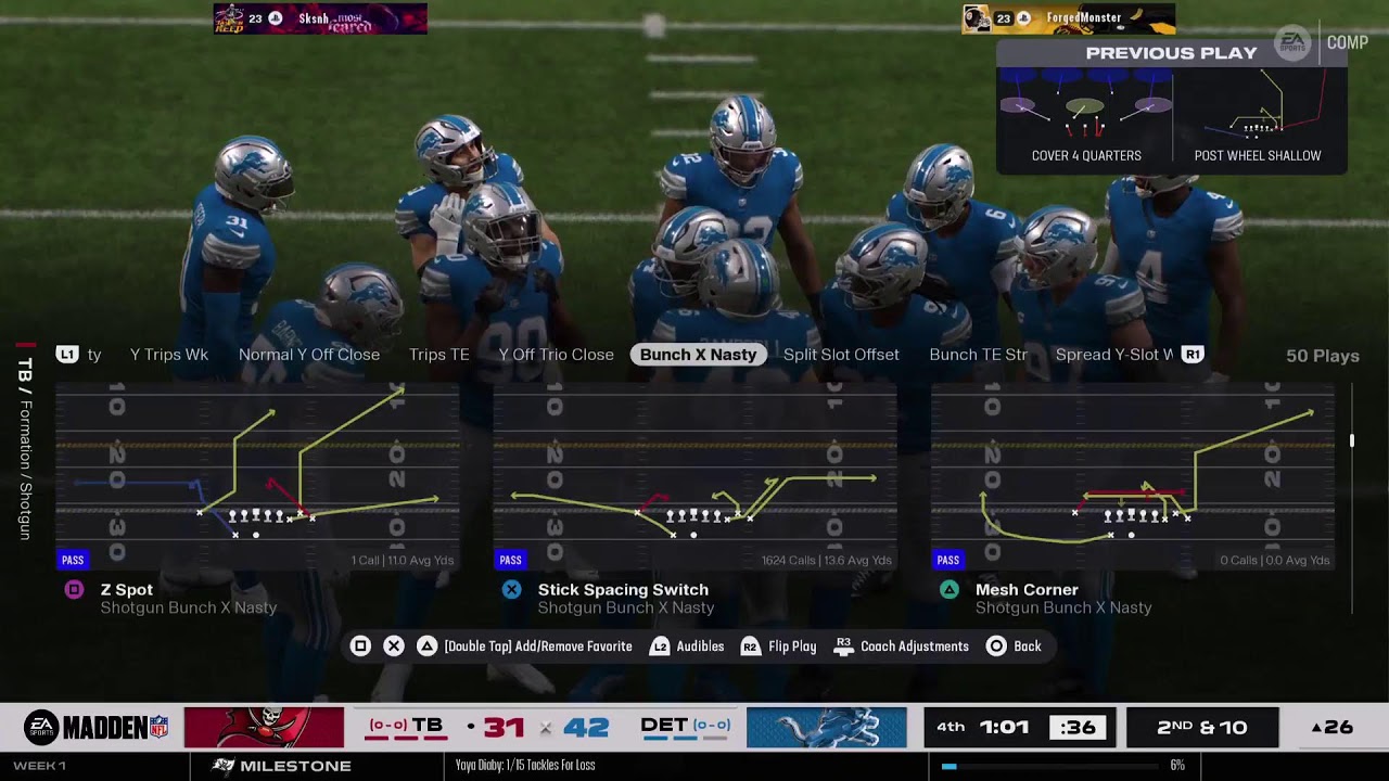 Madden 26 cfm bucs vs lions