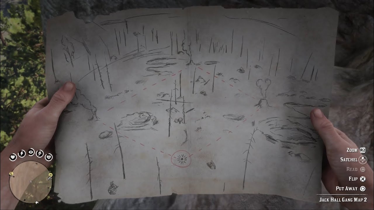 RDR2 Jack Hall Gang Map Treasure Map 2 | สมบัติแก๊งแจ็คฮอลล์ แผนที่ 2