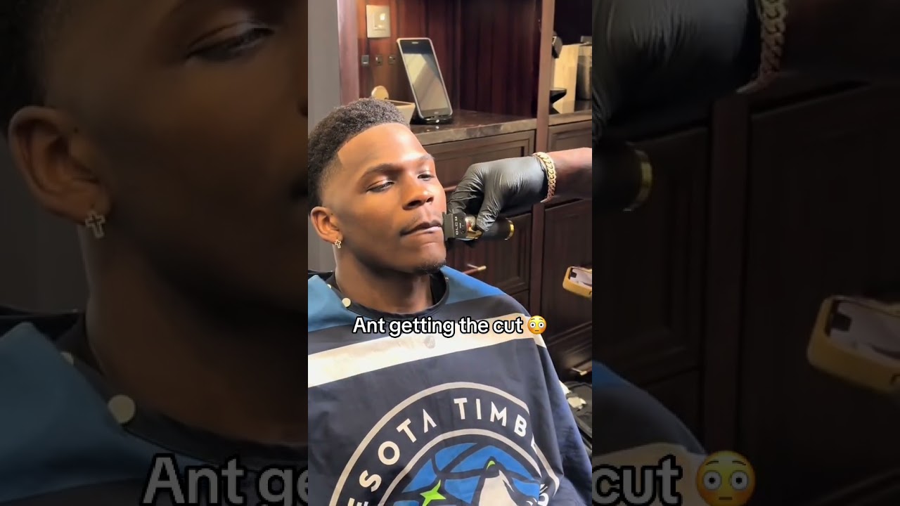 Anthony Edwards getting the cut 👀 (via @nonomastercutz/TT)