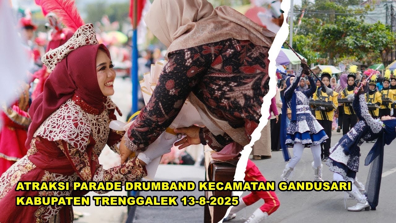 LIVE ATRAKSI PARADE DRUMBAND DEPAN PANGGUNG PENGHORMATAN DI KECAMATAN GANDUSARI TRENGGALEK 13-8-2025