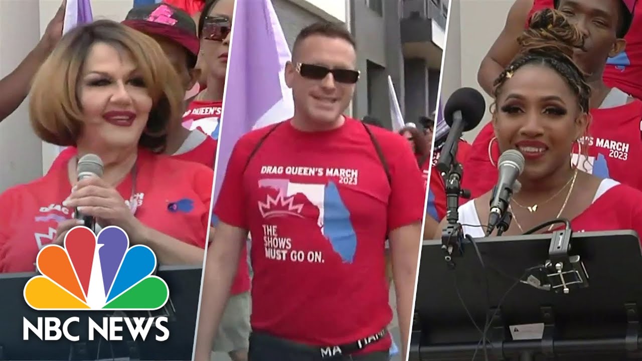 ‘Drag is not a crime’: Drag queens protest anti-LGBTQ legislation