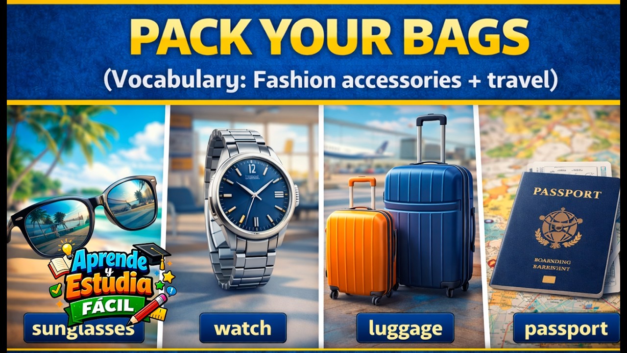 Pack Your Bags Vocabulary: Fashion accessories + travel | Inglés esencial para viajar