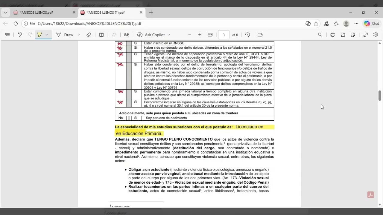 MODELO DE LLENADO DE ANEXOS CONTRATO DOCENTE 2026