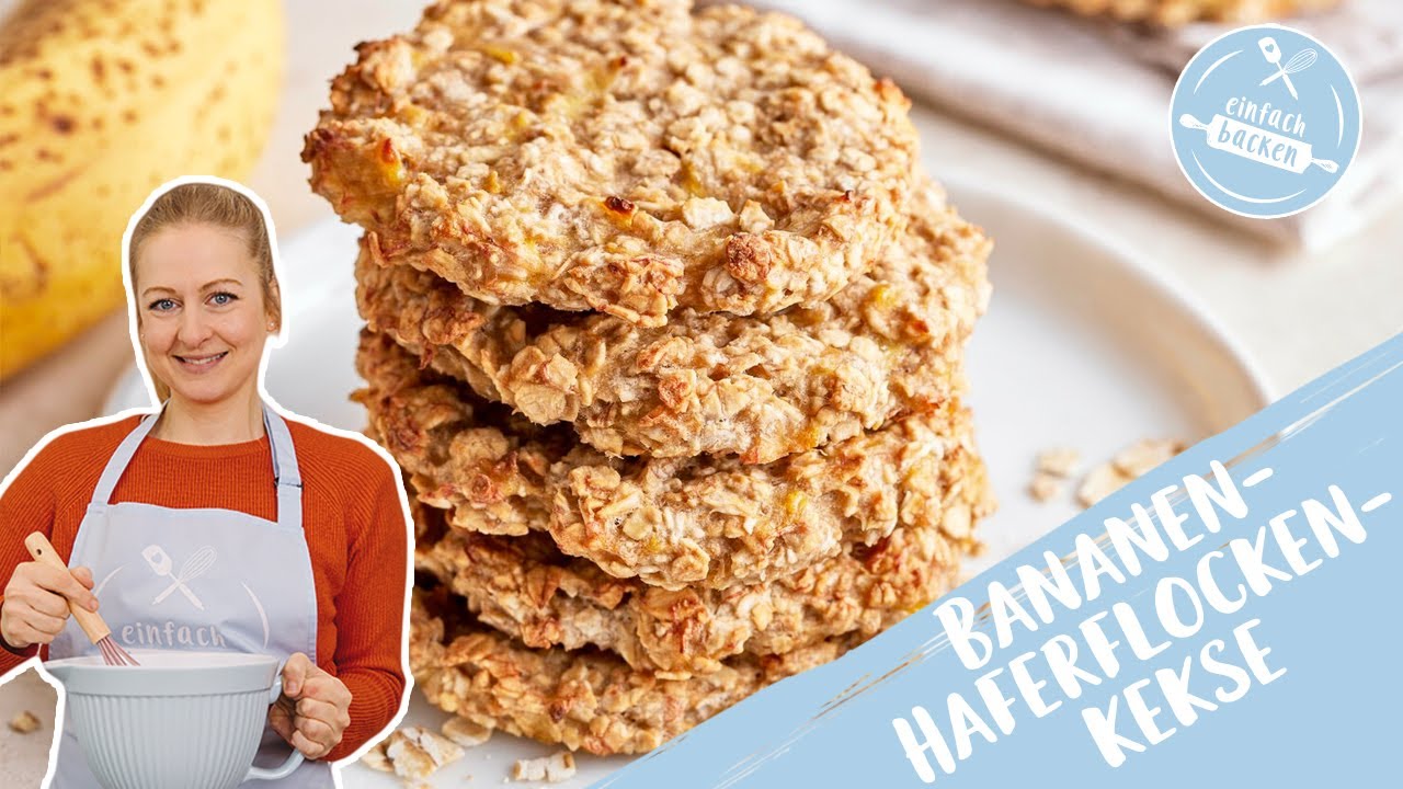 Bananen-Haferflocken-Kekse 🍌🍪 | 2-Zutaten Kekse | Einfach Backen