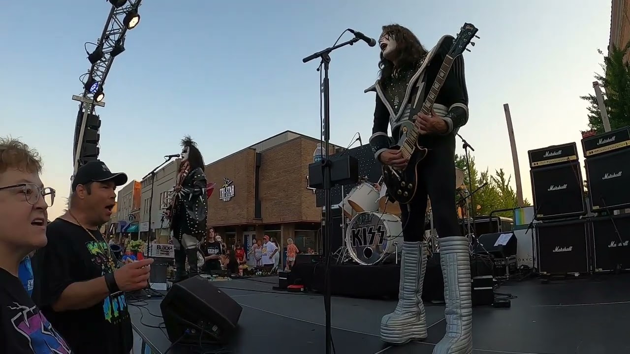Kiss Tribute Band Detroit Rock City does Cold Gin Downtown Mainstreet Midland MI 8-9-2025 More below