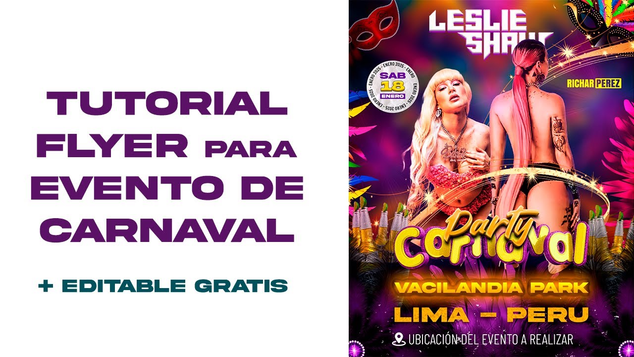 Crea Flyers para eventos de Carnavales con Photoshop + Editable Gratis