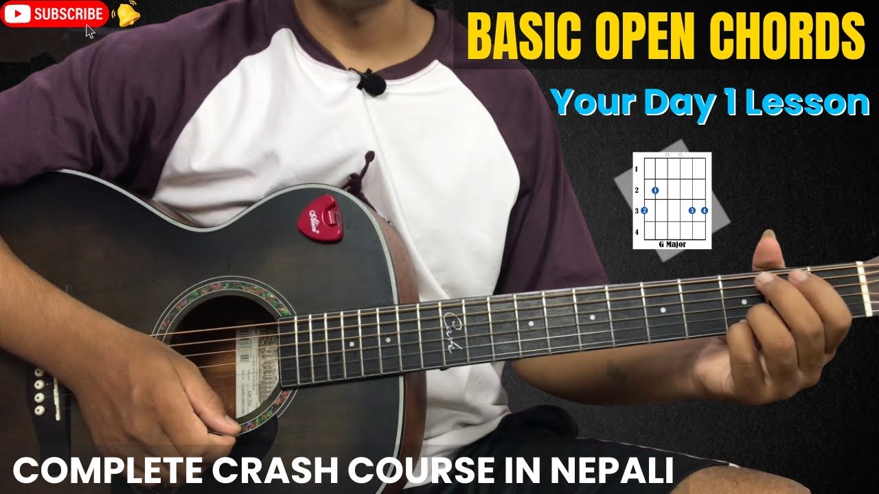 Basic Open Chords - Guitar Crash Course For Beginners | Nepali Guitar Lesson