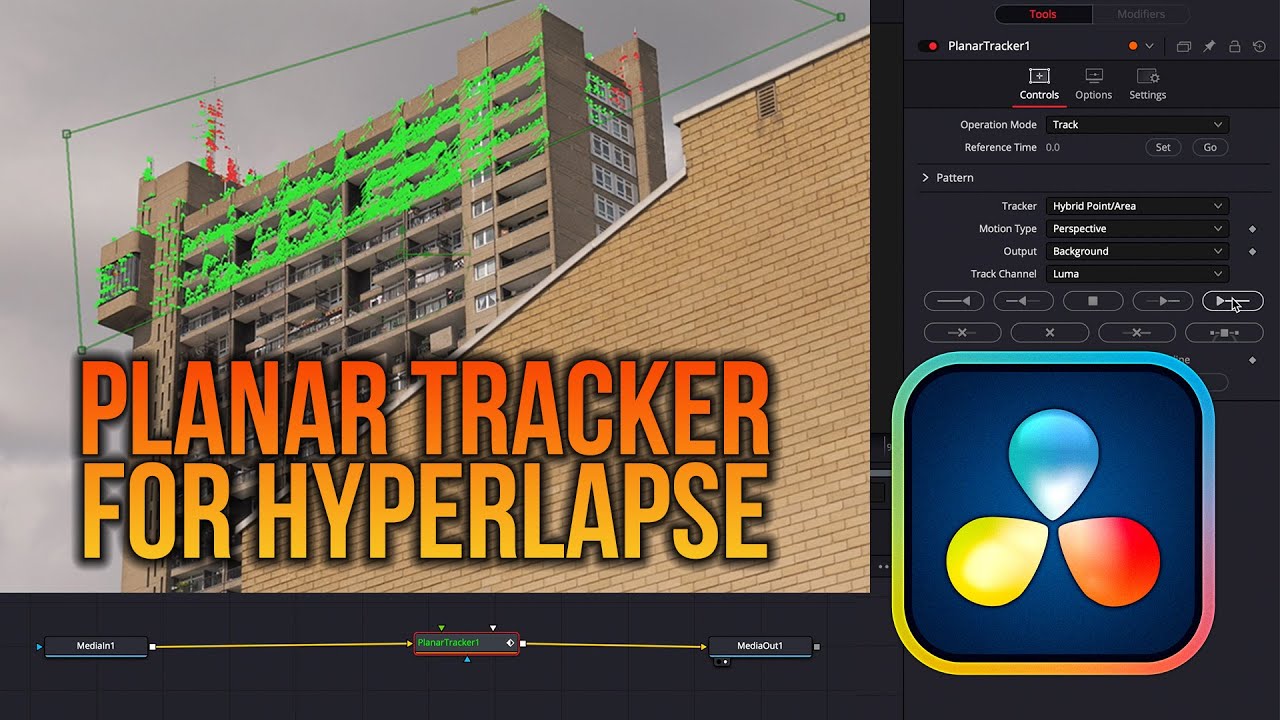 How to use PLANAR TRACKER for HYPERLAPSE in DaVinci Resolve Studio
