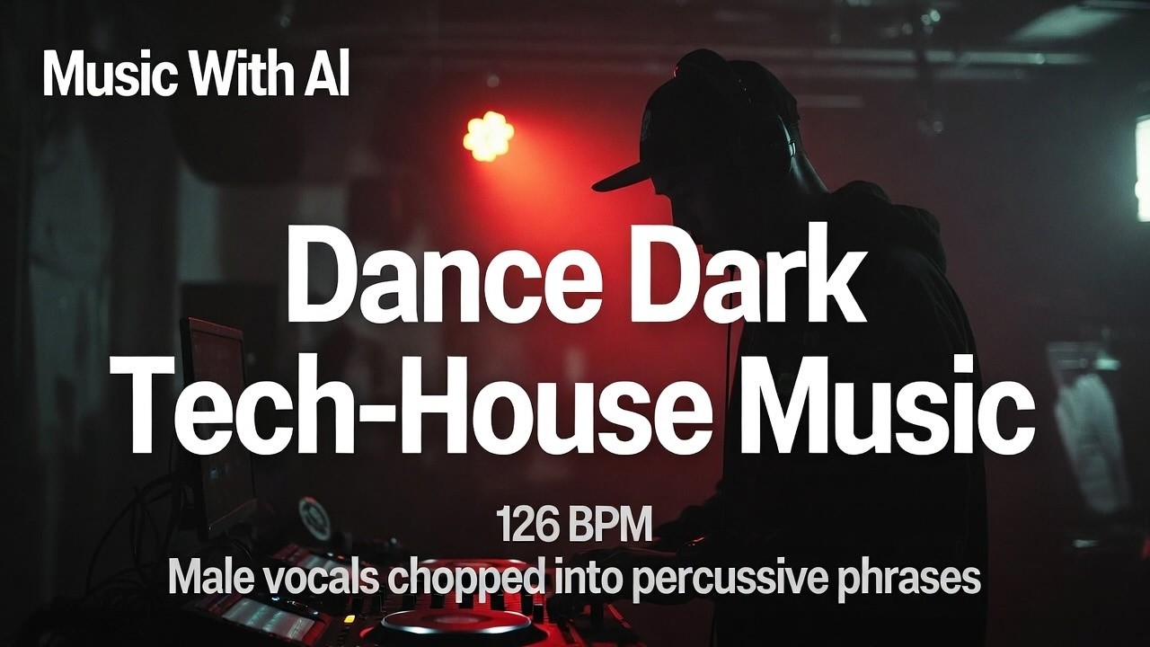 Dance Dark driving tech-house at 126 BPM: male vocals chopped into percussive phrases.