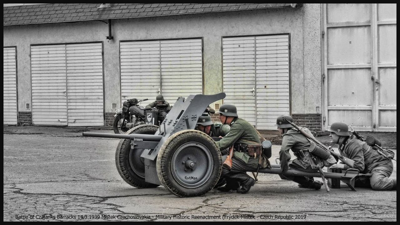 Battle of Czajanks Barracks 14.3.1939 Místek Czechoslovakia -Military Reenactment Frýdek-Místek 2019