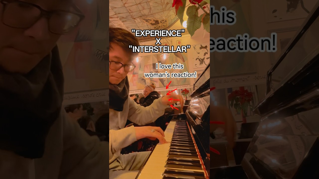 playing piano at a French caf&eacute;.. ☕️🎹 #piano #cafe #experience #music #public #reaction #song #paris