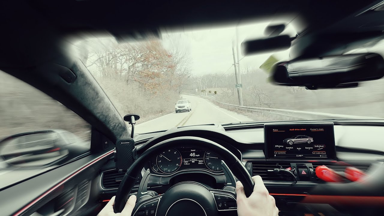 650HP TWIN TURBO AUDI S7 CURVY ROADS | POV Drive | Pure Car Sounds