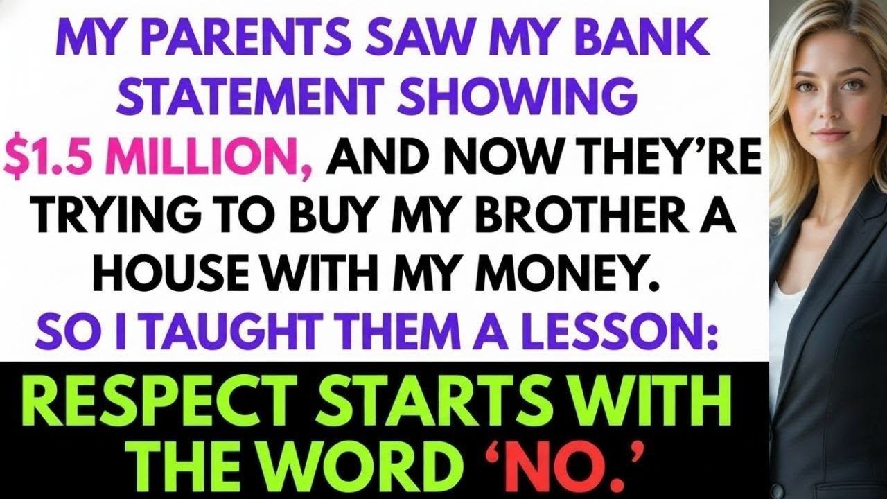 My Parents Saw My Bank Statement Showing $1.5M — Now They’re House Shopping For My Sister…