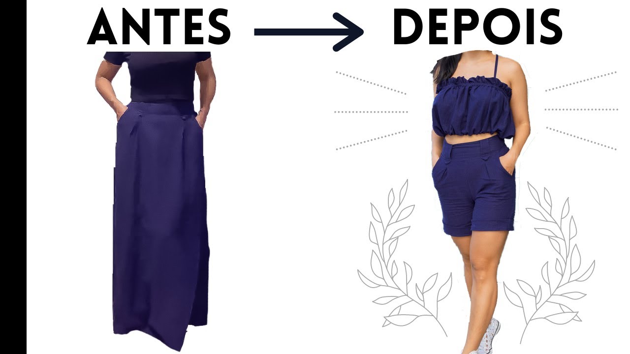 Transformando Saia em Conjunto - Reformando roupas antigas