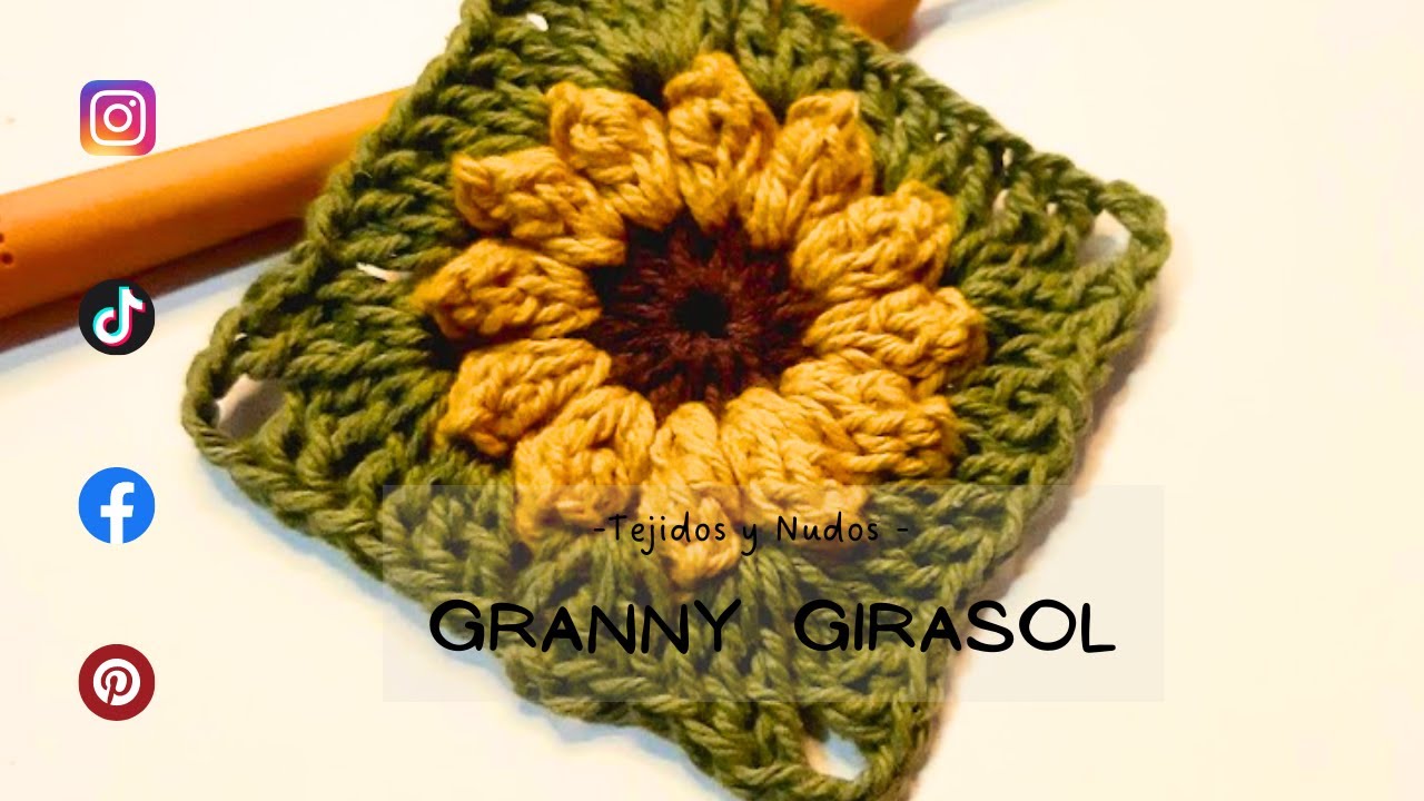 Granny de girasol tejido a crochet ||  Paso a paso || Granny square