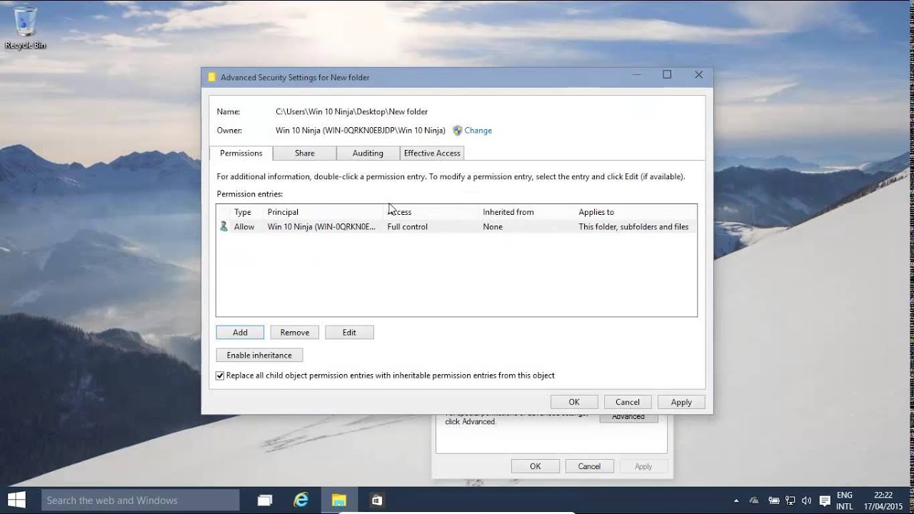 Видеоруководство по правам доступа к файлам и папкам (ACL) в Windows 10 и 8.1