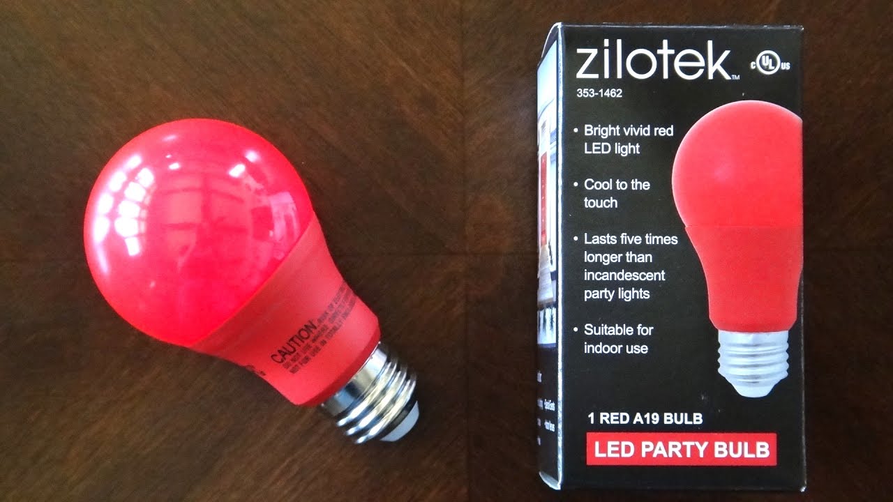 Zilotek Red LED 7watt A19 Light Bulb