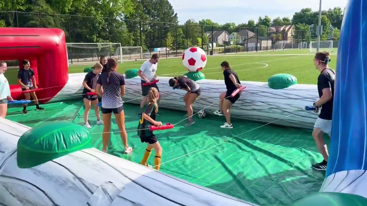 kids enjoyed playing various soccer activities including Human Foosball with our CRFC coaches