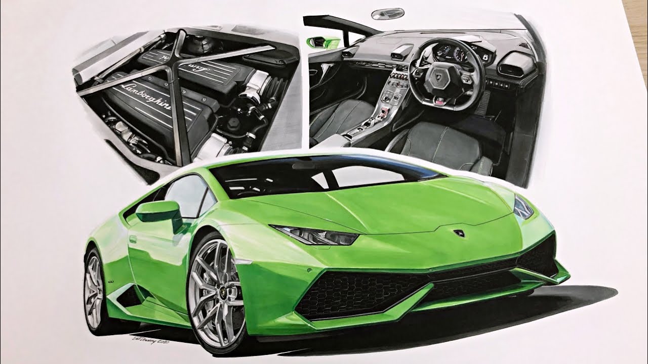 Drawing a Lamborghini Huracan like a pro :) Part 2