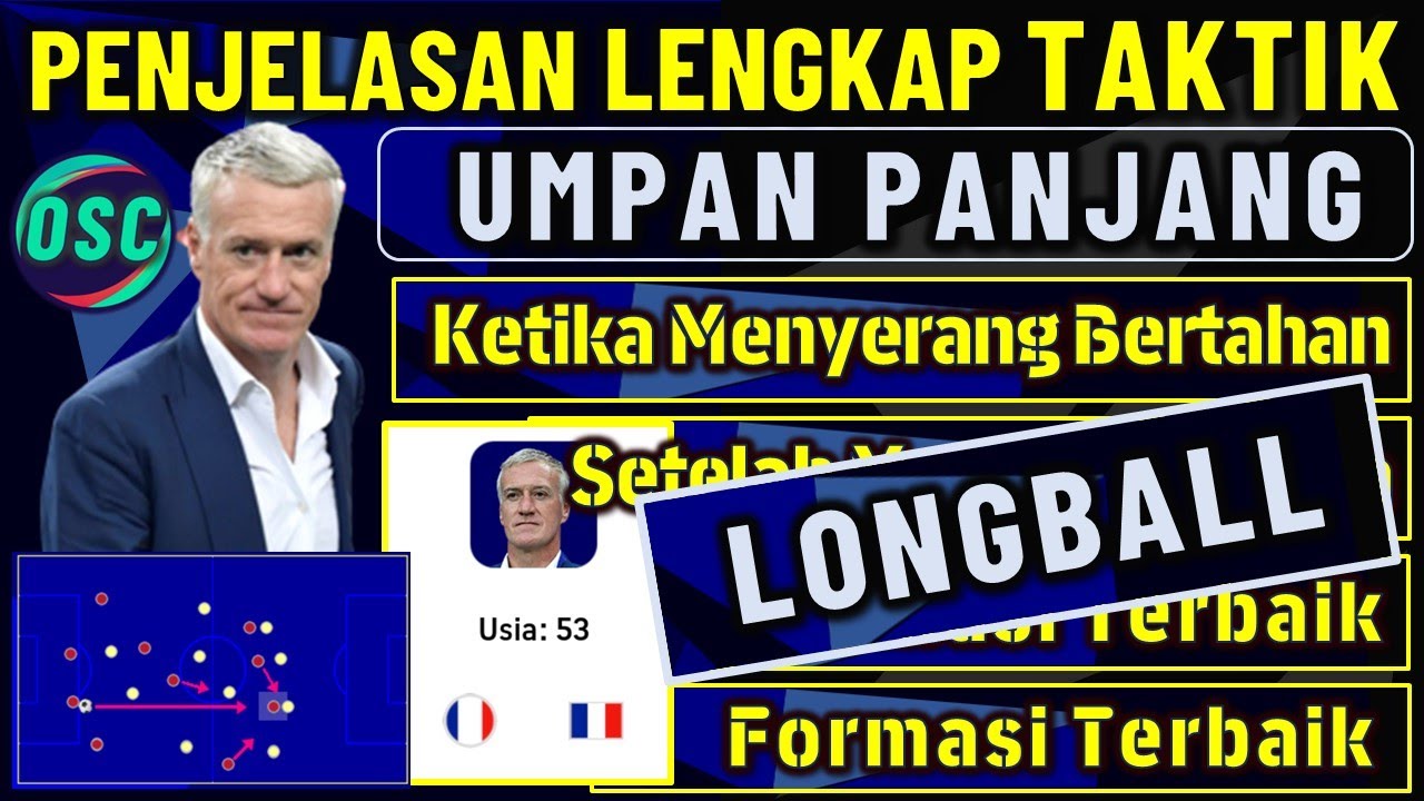 PENJELASAN LENGKAP TAKTIK LONGBALL UMPAN PANJANG, KETIKA MENYERANG BERTAHAN, FORMASI EFOOTBALL 2023