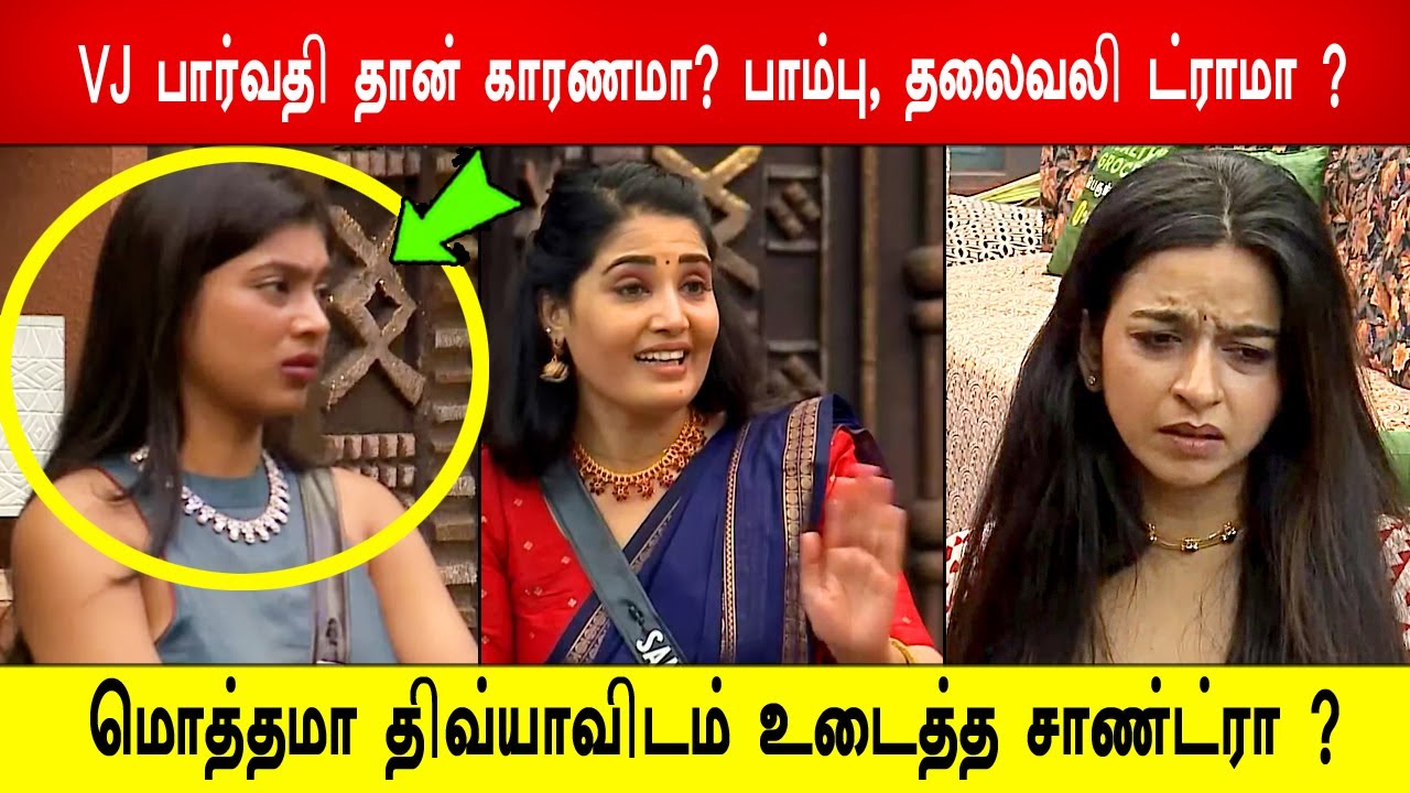 🔥😱VJ பார்வதி தான் காரணமா? 😱, பாம்பு, தலைவலி ட்ராமா ?😱மொத்தமா திவ்யாவிடம் உடைத்த சாண்ட்ரா ?BB9