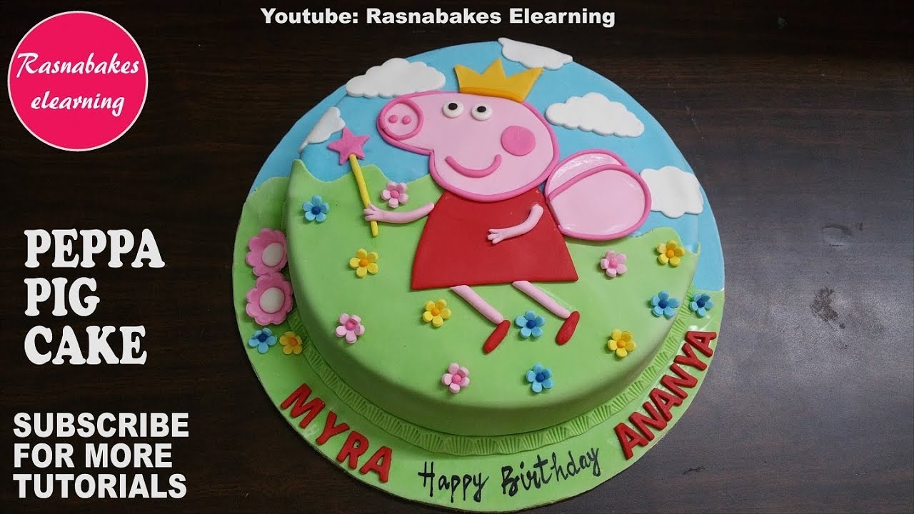 peppa pig birthday fondant cake design ideas for kids decorating tutorial video