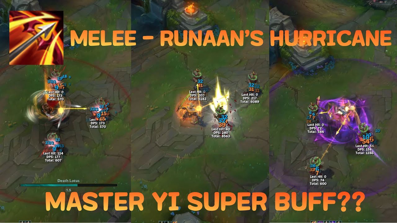 MELEE Runaan's Hurricane! MASTER YI OP?! 14.5 PBE Server - League of Legend